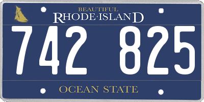 RI license plate 742825