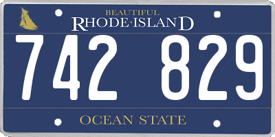 RI license plate 742829