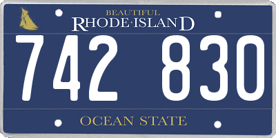 RI license plate 742830
