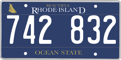 RI license plate 742832