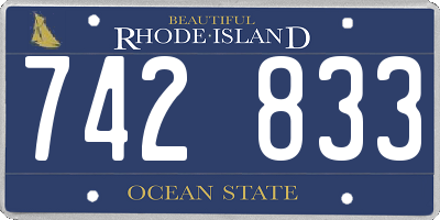 RI license plate 742833