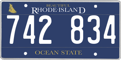 RI license plate 742834