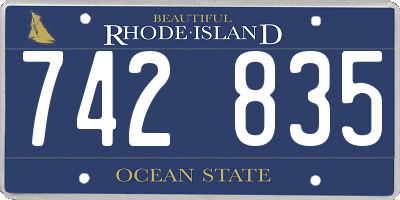 RI license plate 742835