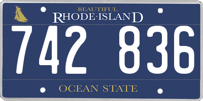 RI license plate 742836