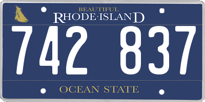 RI license plate 742837