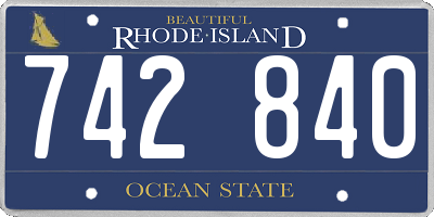 RI license plate 742840
