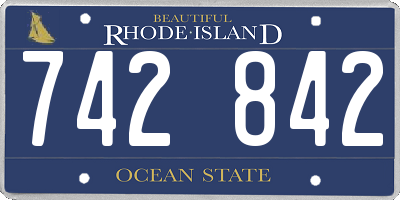 RI license plate 742842