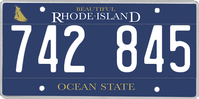 RI license plate 742845