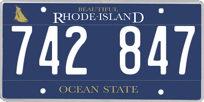RI license plate 742847