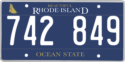 RI license plate 742849
