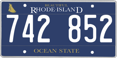 RI license plate 742852