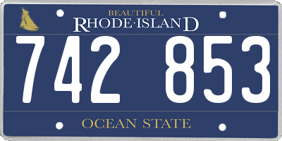 RI license plate 742853