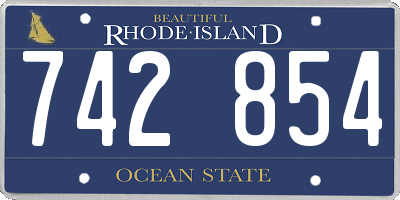 RI license plate 742854