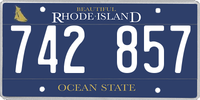 RI license plate 742857