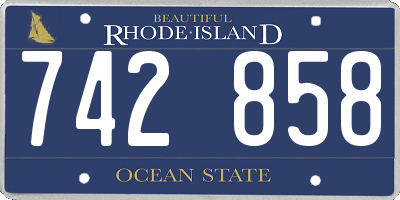 RI license plate 742858