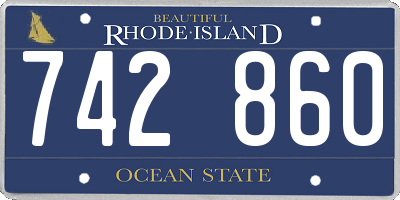 RI license plate 742860