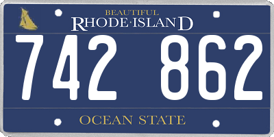 RI license plate 742862