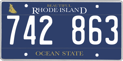 RI license plate 742863