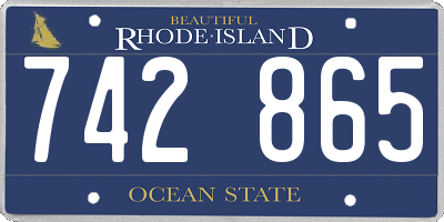 RI license plate 742865