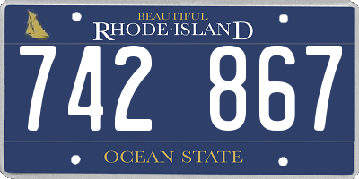 RI license plate 742867