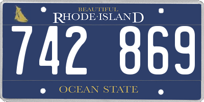 RI license plate 742869