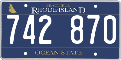 RI license plate 742870