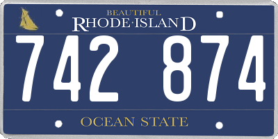 RI license plate 742874