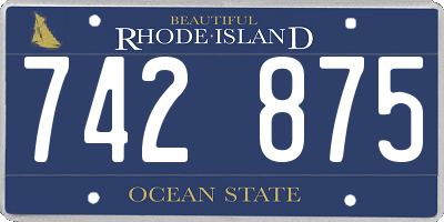 RI license plate 742875