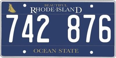 RI license plate 742876