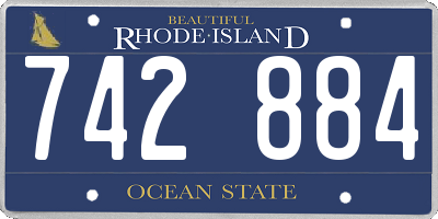 RI license plate 742884