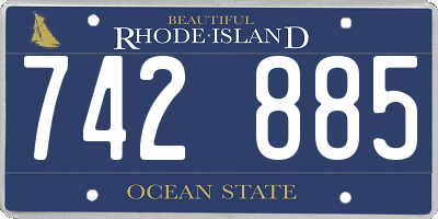 RI license plate 742885