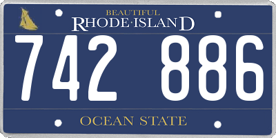 RI license plate 742886