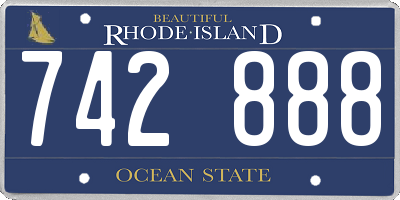 RI license plate 742888