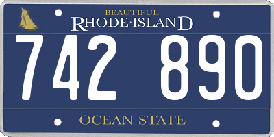 RI license plate 742890