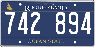 RI license plate 742894