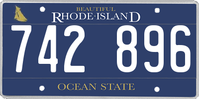RI license plate 742896