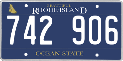 RI license plate 742906