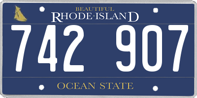 RI license plate 742907