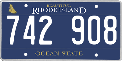 RI license plate 742908