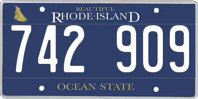 RI license plate 742909