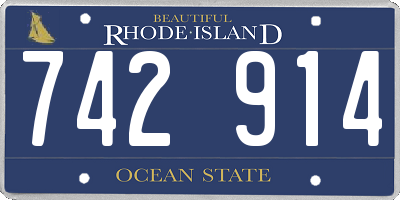 RI license plate 742914