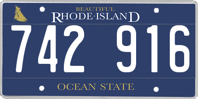 RI license plate 742916