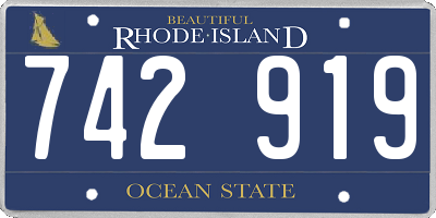 RI license plate 742919