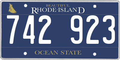 RI license plate 742923