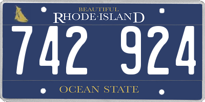 RI license plate 742924