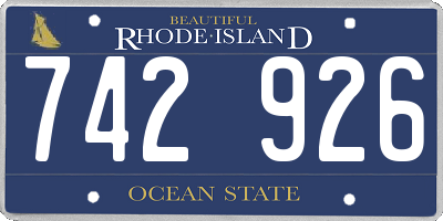 RI license plate 742926