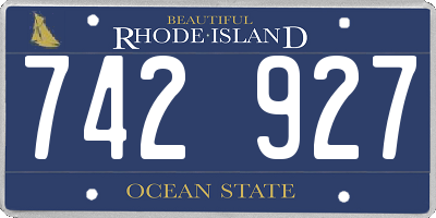 RI license plate 742927