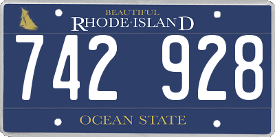 RI license plate 742928