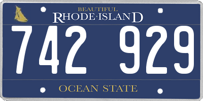 RI license plate 742929