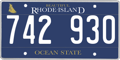 RI license plate 742930